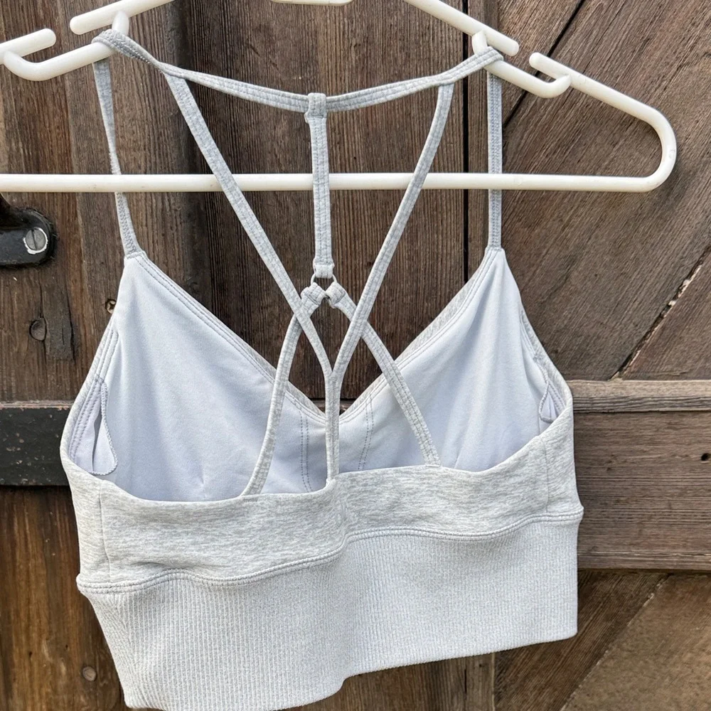 Alo Yoga  Alosoft Lavish Gray Strappy  Bralette XS Sports Bra XS - Picture 2 of 3